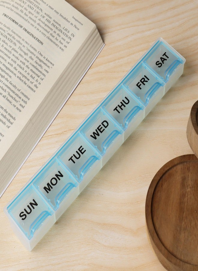 Extra Care Weekly Single Line Pill Box travel box tablet holder medicine dispenser organizer storage BPA Free Travel 7 Day Pill Box Case - Multicolor, Set Of 1 - Image 2